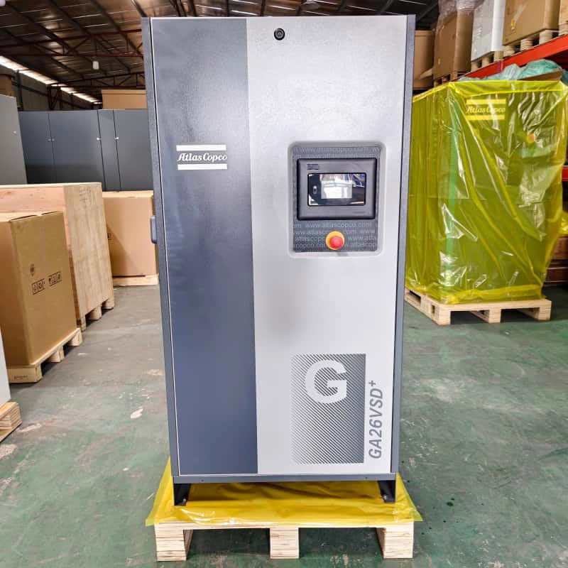 Compresseur d'air Atlas Copco Original GA26 VSD + 26kW 35HP compresseur d'air à vis rotatif à injection d'huile à vitesse Variable 13Bar
