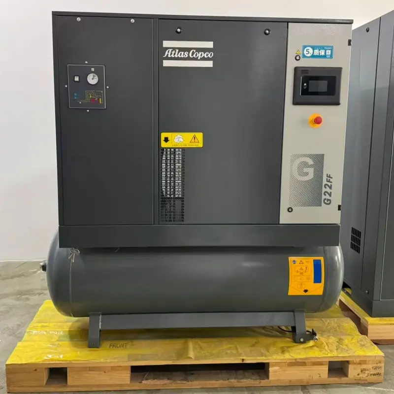 Compresseur d'air rotatif à vis à injection d'huile Atlas Copco G22FF 22 kW 30 HP pour la fabrication industrielle