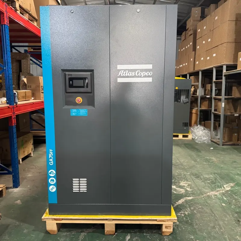 Compresseur à vis à injection d'huile Atlas Copco GA75FF 75 kW 100 HP Sécheur intégré d'origine